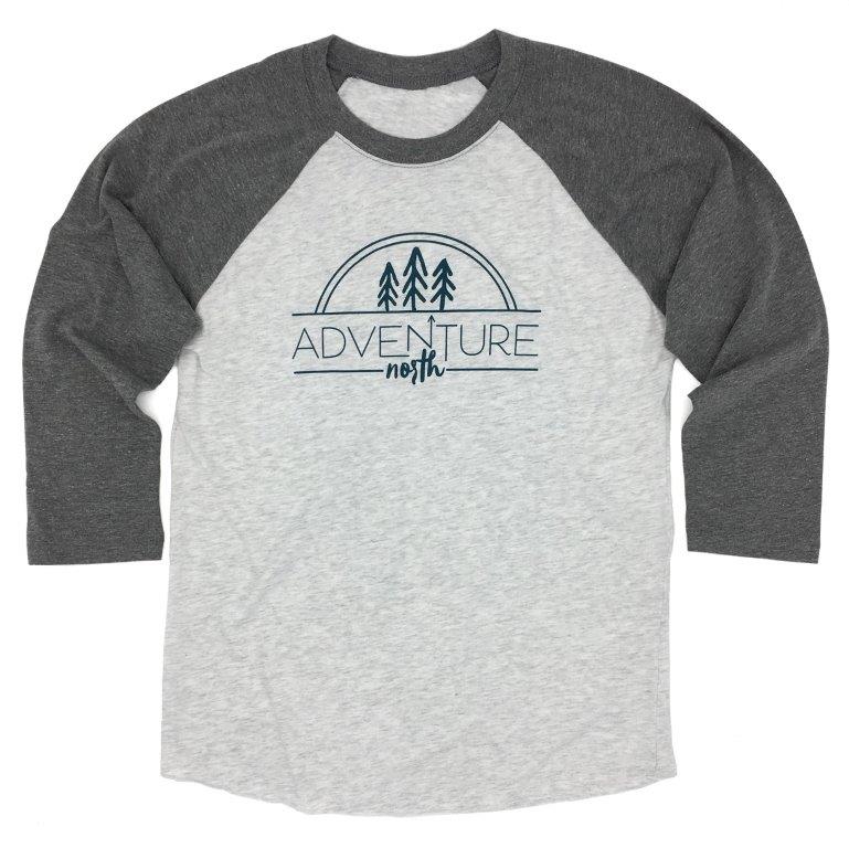 Adventure North 3/4 Sleeve Gray Tee - Unisex